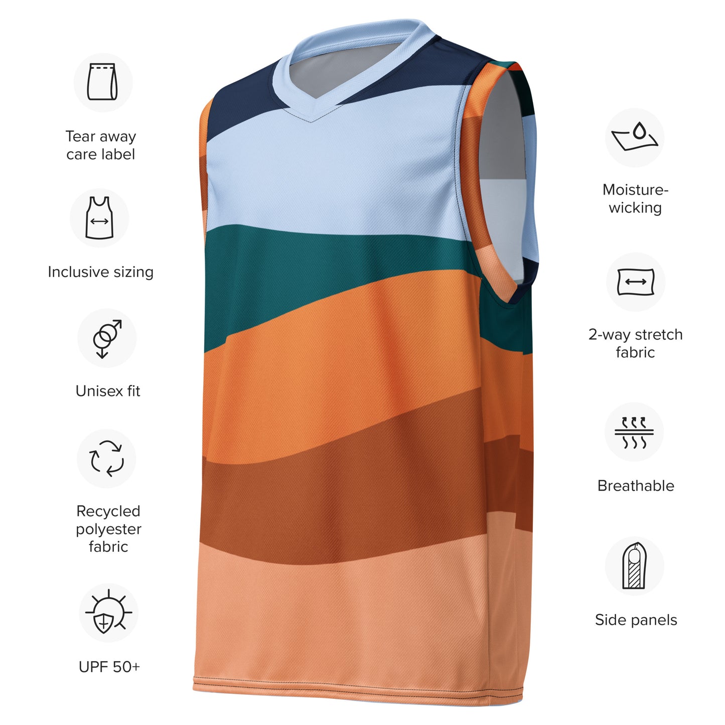 Personalised Recycled unisex basketball jersey