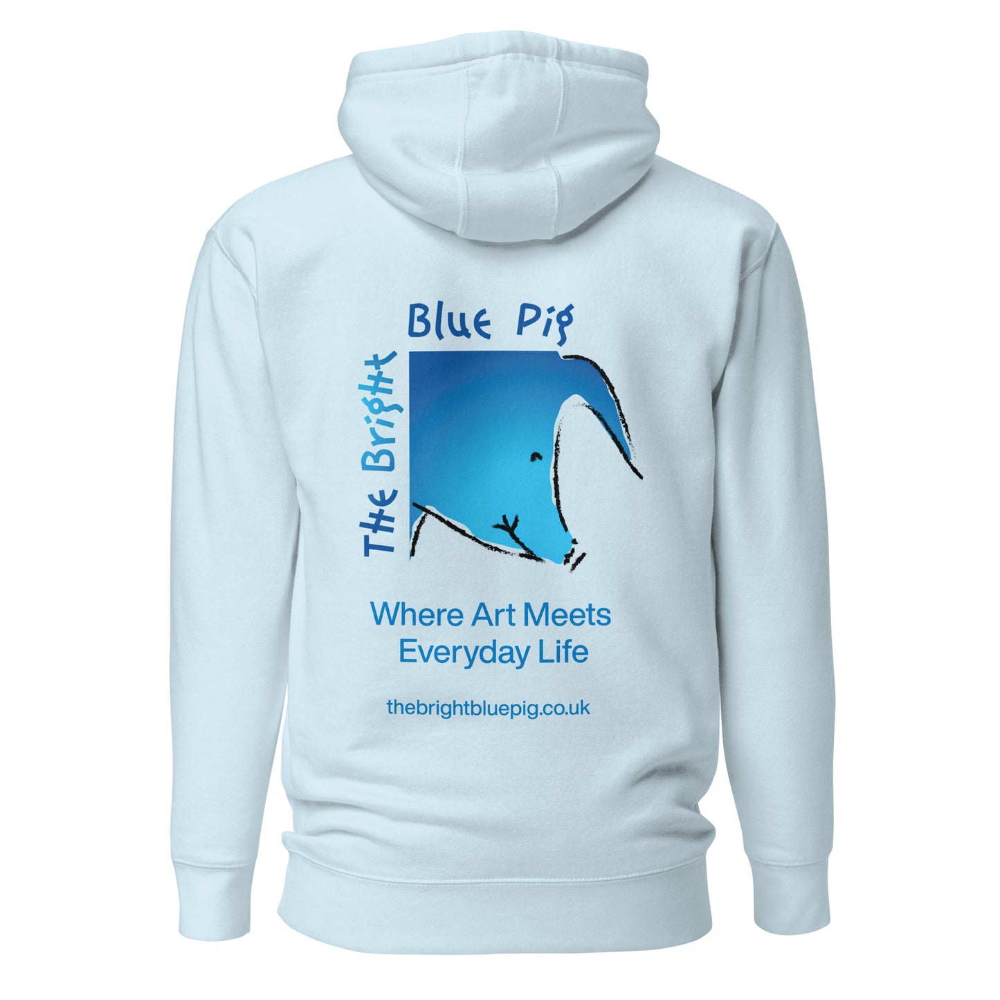The Bright Blue Pig Unisex Hoodie