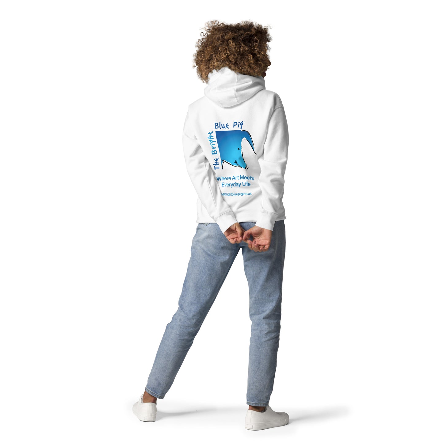 The Bright Blue Pig Unisex Hoodie