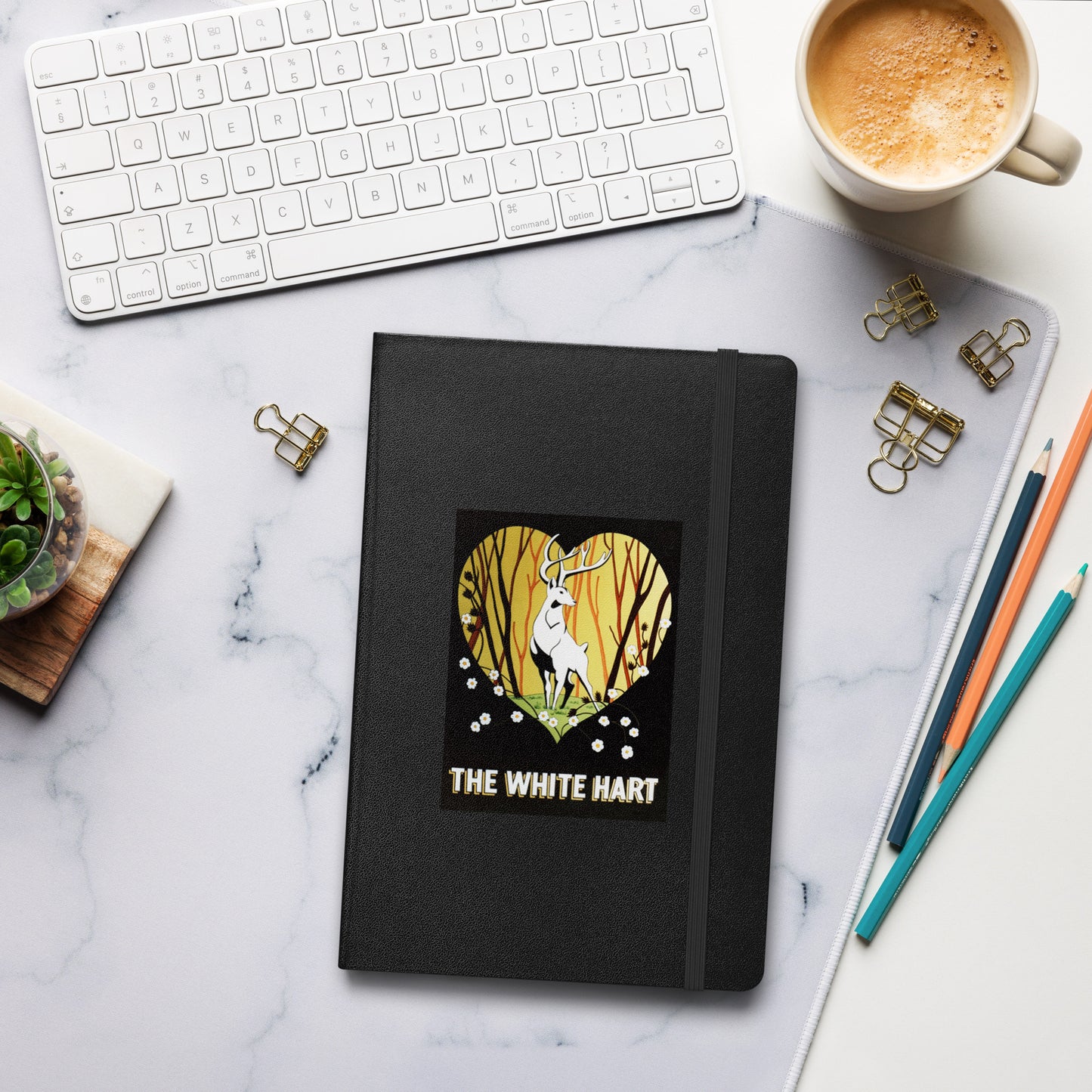 The White Hart Hardcover bound notebook