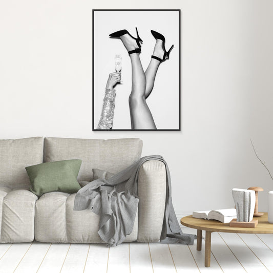 Champagne legs Black and White by Pictufy Studio Iii