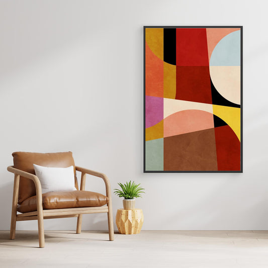 Warm Colors Bauhaus Geometry2 by Ana Rut Bre
