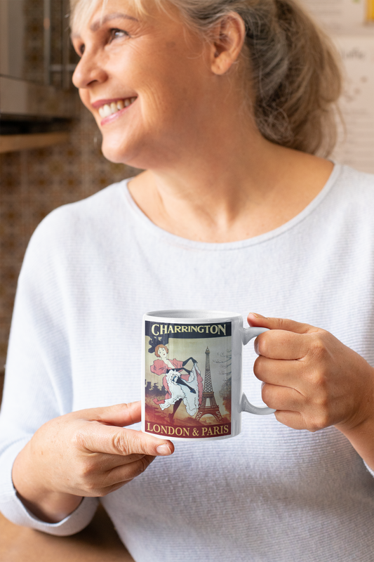 London & Paris White glossy mug