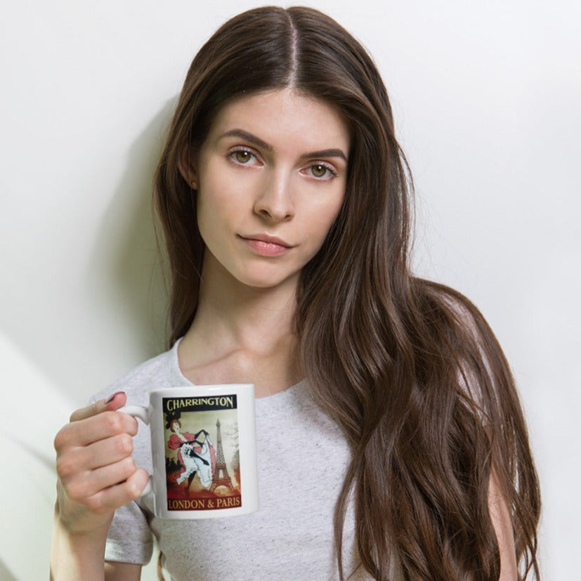 London & Paris White glossy mug