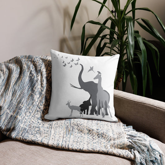 Premium Cushion Safari Animals in grey