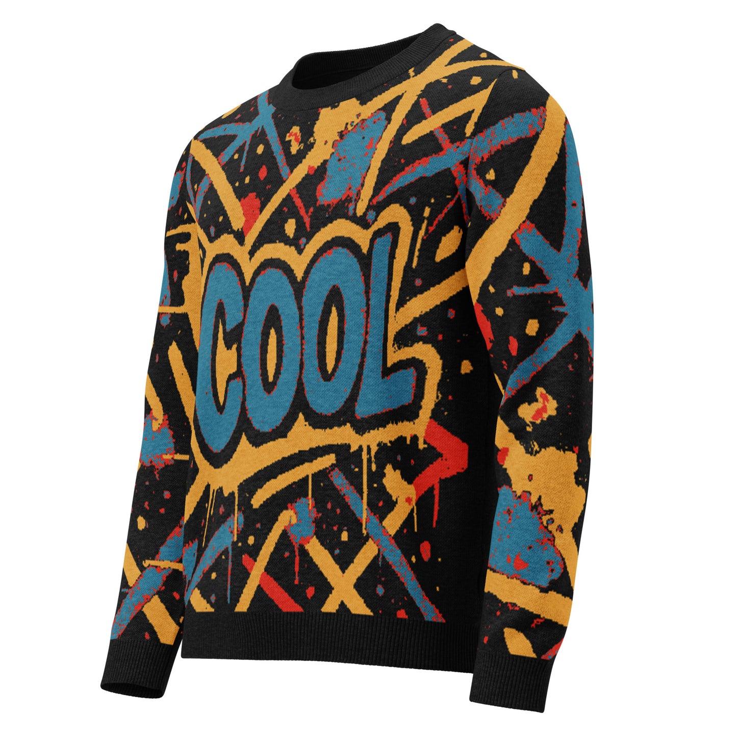 Graffiti Burst Knitted crew neck sweater