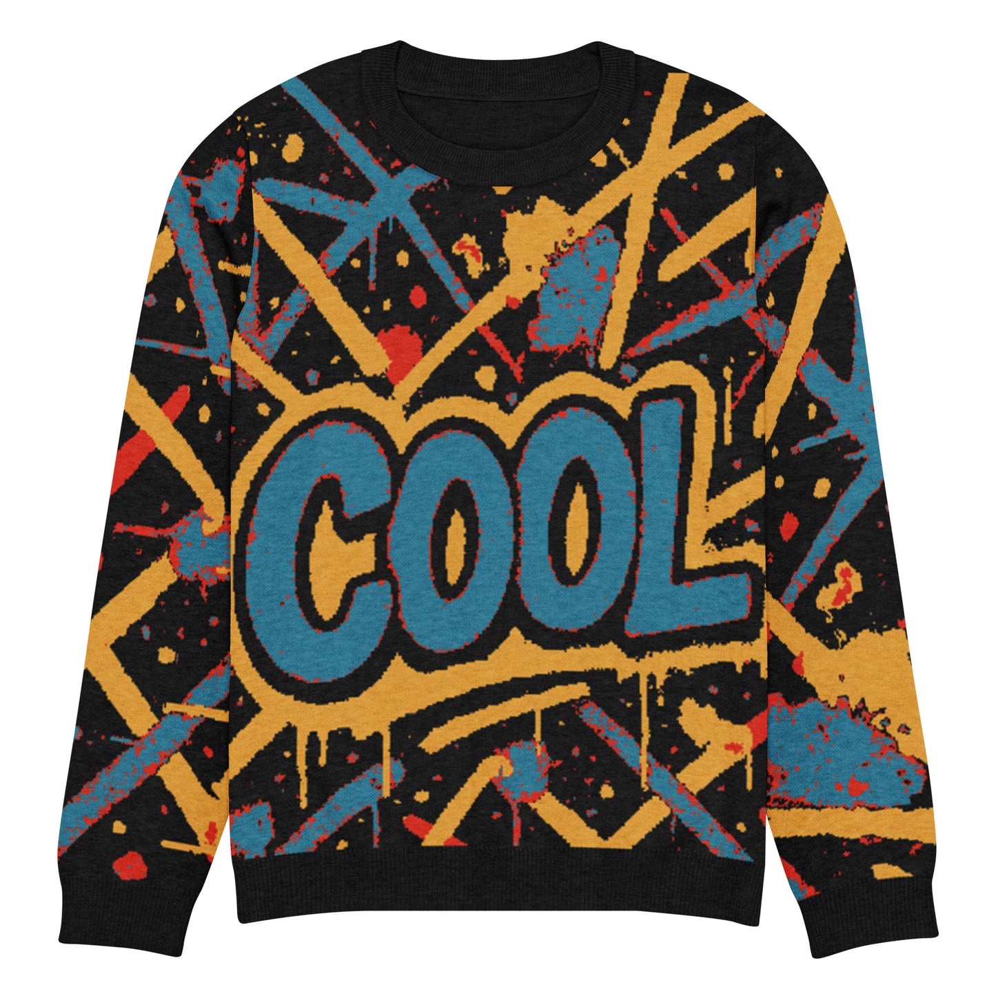 Graffiti Burst Knitted crew neck sweater