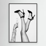 Champagne legs Black and White by Pictufy Studio Iii