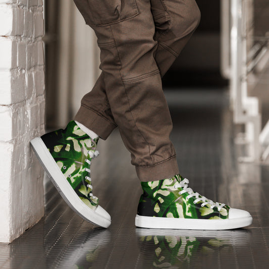 Silver Veins Men’s high top canvas shoes