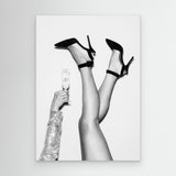 Champagne legs Black and White by Pictufy Studio Iii