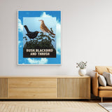 Bush, Blackbird and Thrush