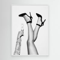 Champagne legs Black and White by Pictufy Studio Iii