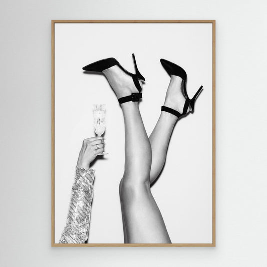 Champagne legs Black and White by Pictufy Studio Iii