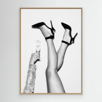 Champagne legs Black and White by Pictufy Studio Iii