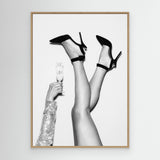 Champagne legs Black and White by Pictufy Studio Iii