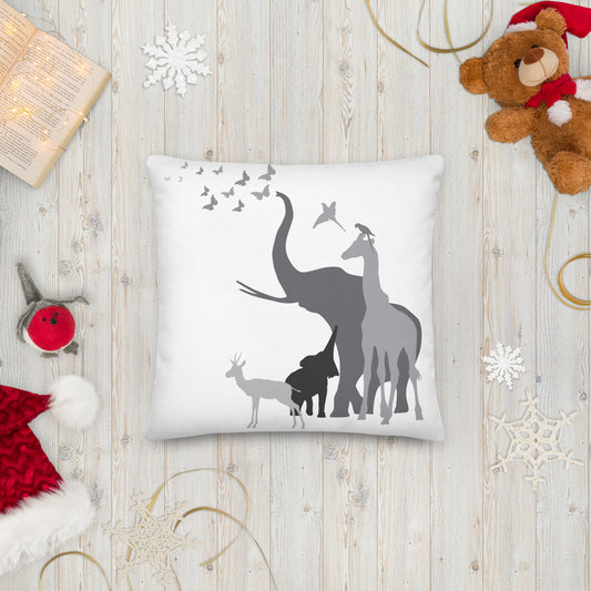 Premium Cushion Safari Animals in grey