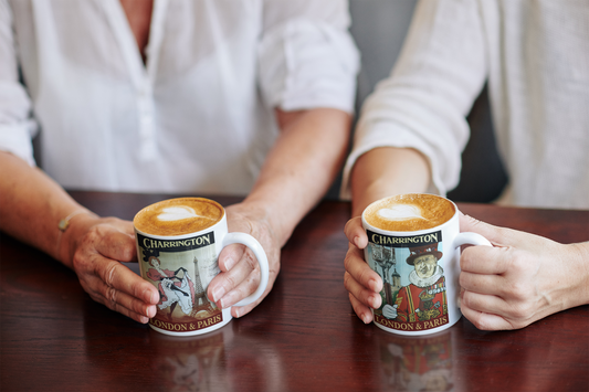 London & Paris White glossy mug