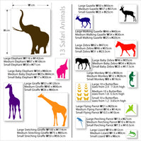 Thirteen Safari Animal Wall Stickers