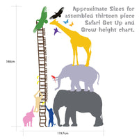 Personalised Safari Height Chart - 13 piece
